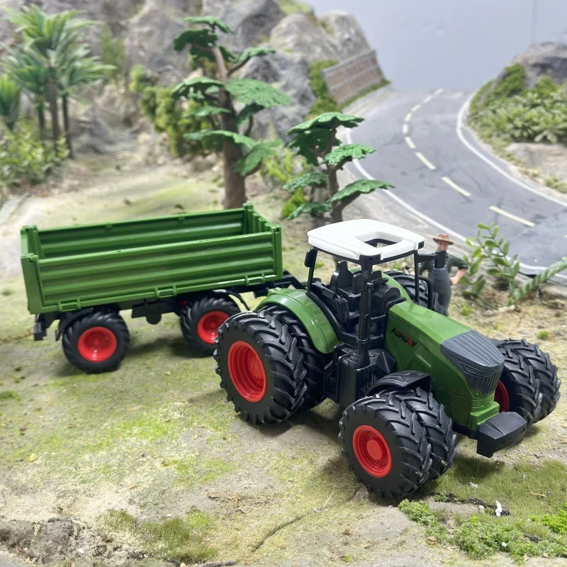 16.5" Farm Tractor Playset with Trailer, Animals & Fencing