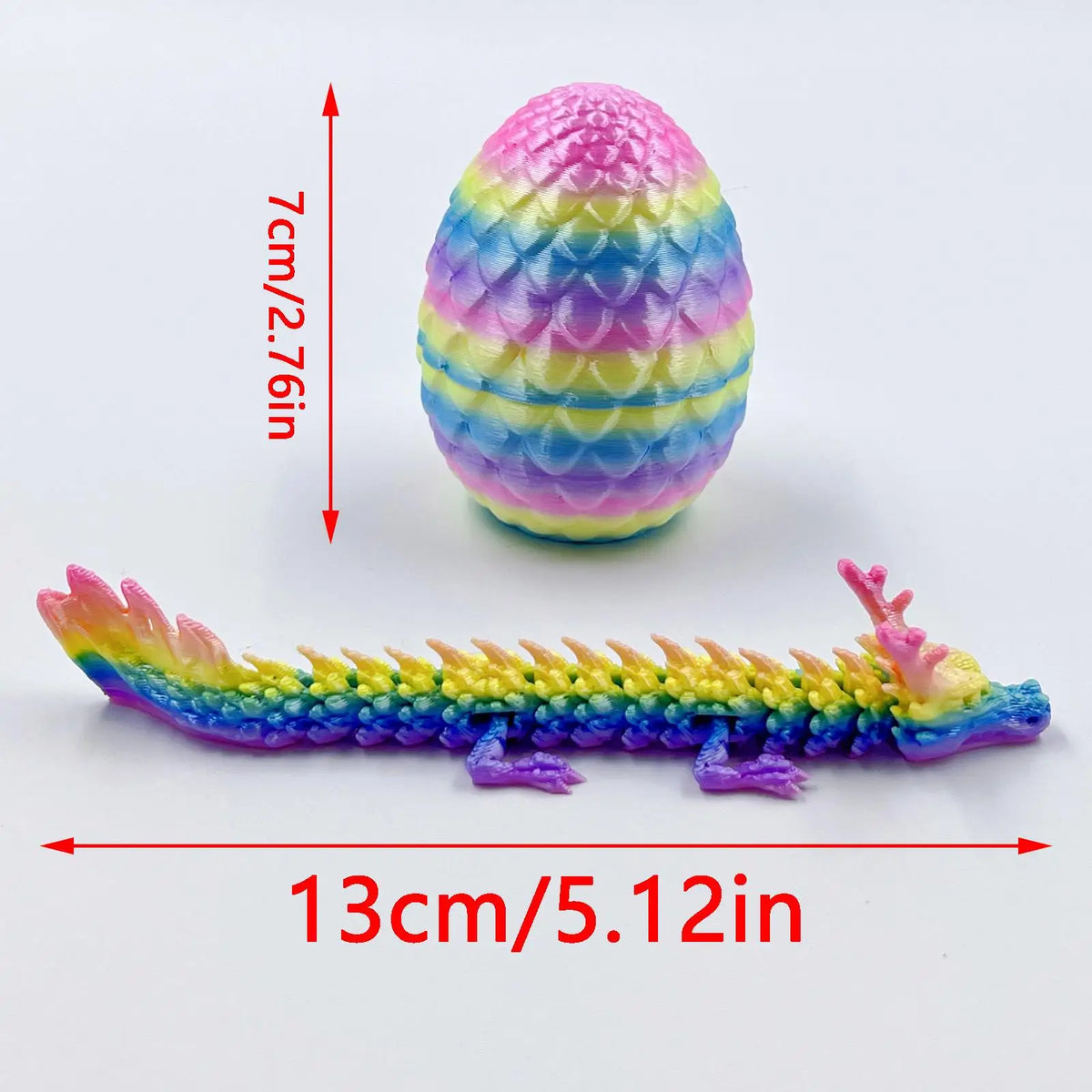 Set of 12 3D Printed Dragon & Egg Figurines