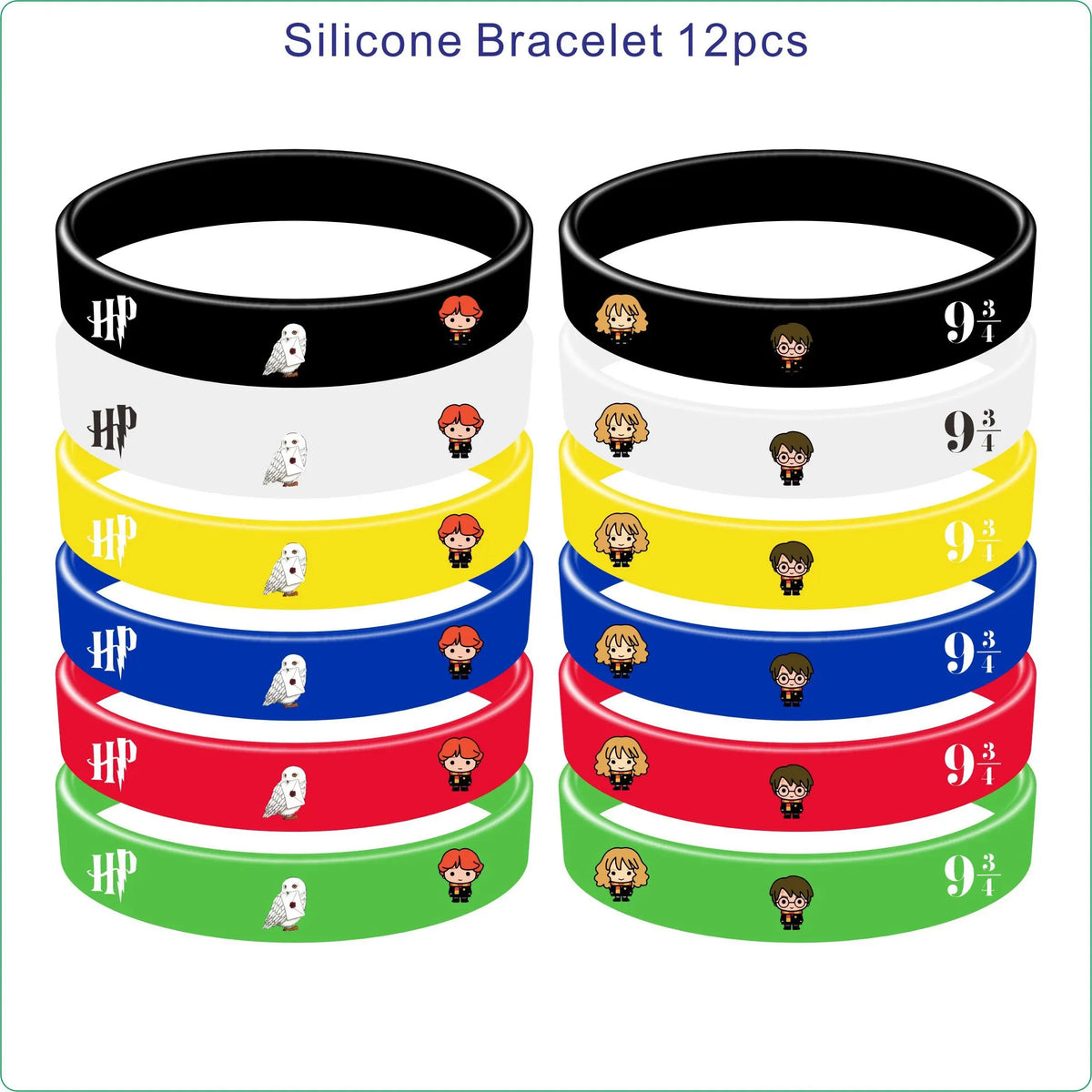 Cartoon Themed Kids Party Decoration Set with Face Stickers, Gift Bags & Slap Bracelets