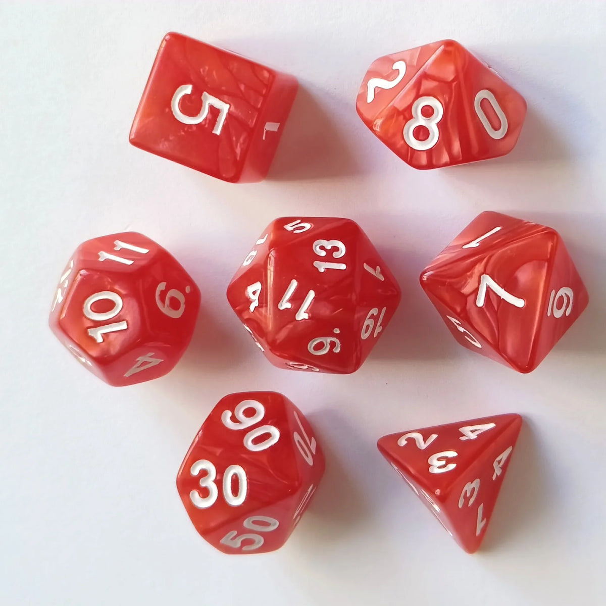 Colorful Pearl Polyhedral Dice Set for Tabletop RPGs