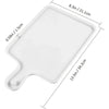 A white flexible silicone resin casting mold with a rectangular base and a curved handle.