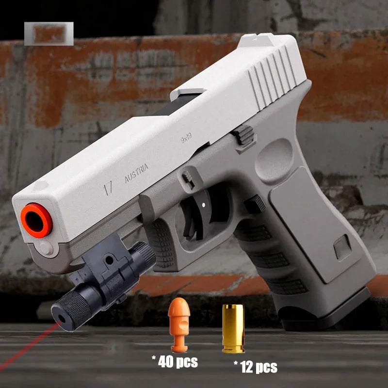 Soft Bullet Pistol with Blowback Action and Shell Ejection