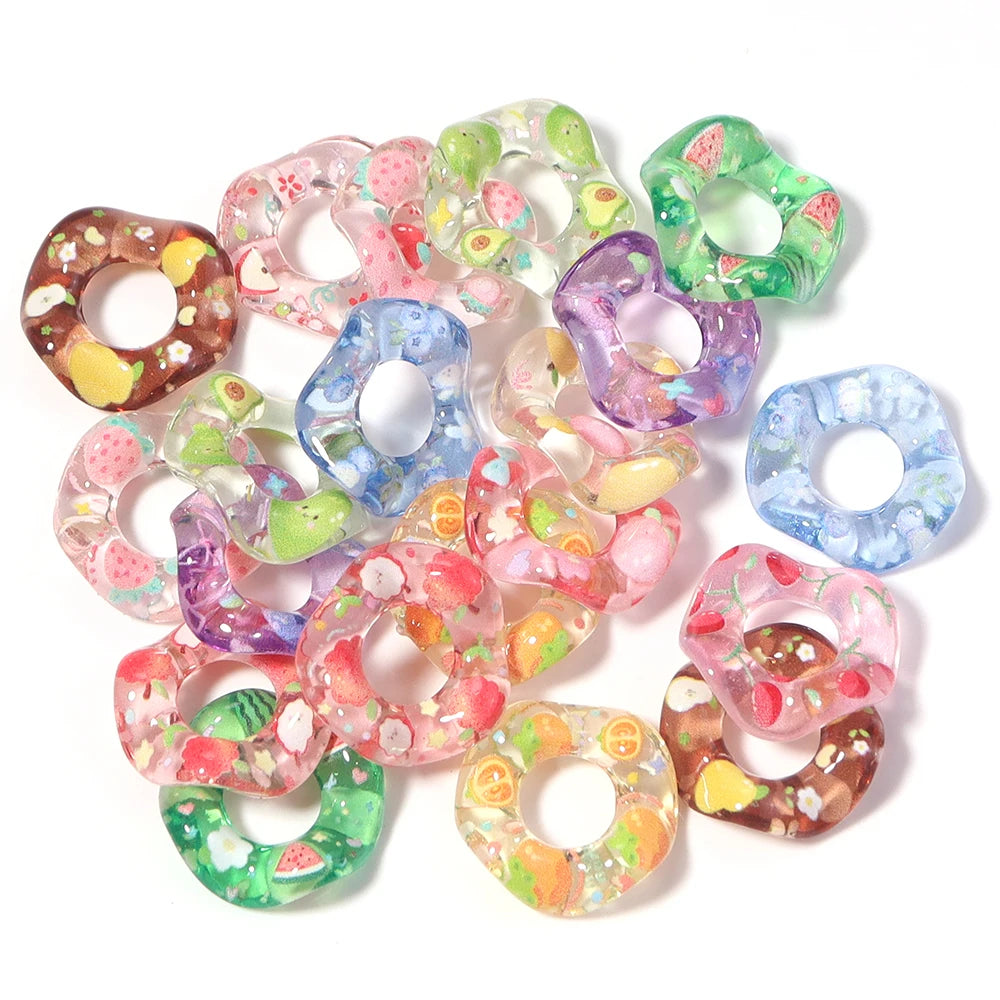 Assortment of candy color acrylic spacer beads in various pastel and vibrant shades