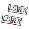 Lover or Loser Embroidered Iron-On Patch Set (2 Pack)