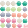 A collection of 24 reusable silicone water balloons in various shades of green, pink, and purple.