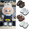 A set of casual sneakers for 17cm Labubu dolls, featuring brown and white shoes.