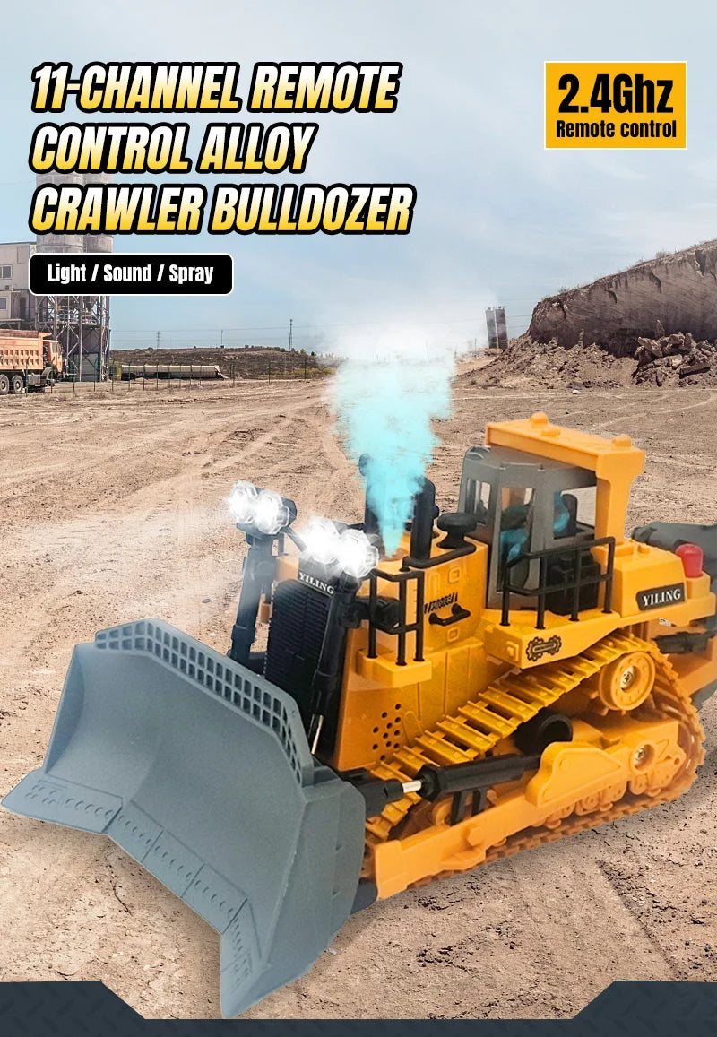Remote Controlled Bulldozer with Working Shovel and Lights
