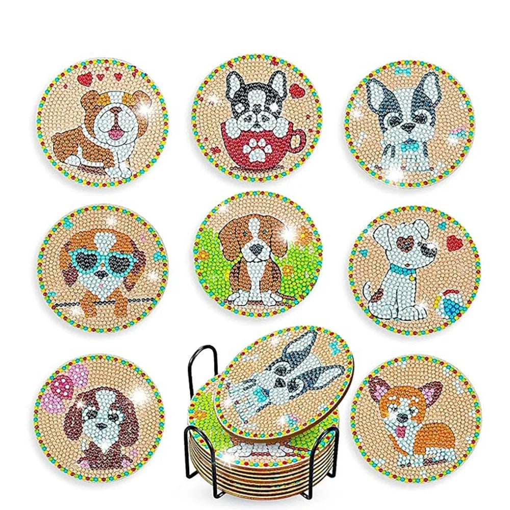 Ocean Series Diamond Art Coaster Kit with Stand – DIY Craft Set for Adults & Beginners