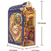 A wooden puzzle kit depicting Beauty and the Beast, featuring an ornate book nook design.