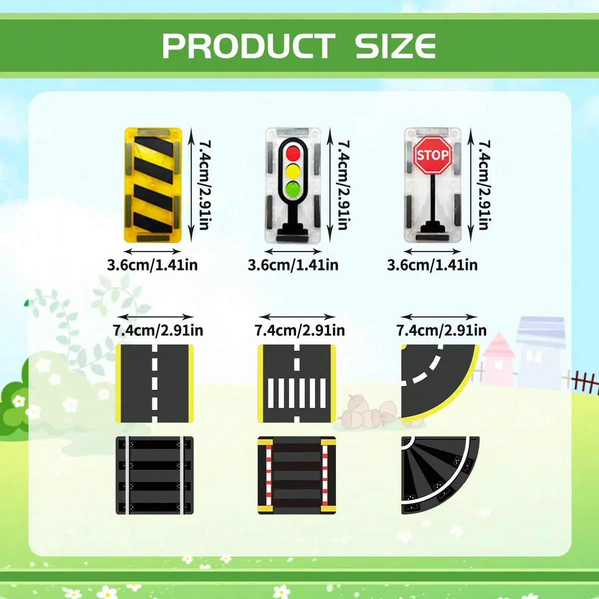 Magnetic Road Building Blocks Set with Race Track