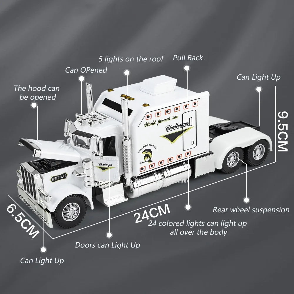 Realistic Die-Cast Peterbilt 389 Truck with Sound & Light