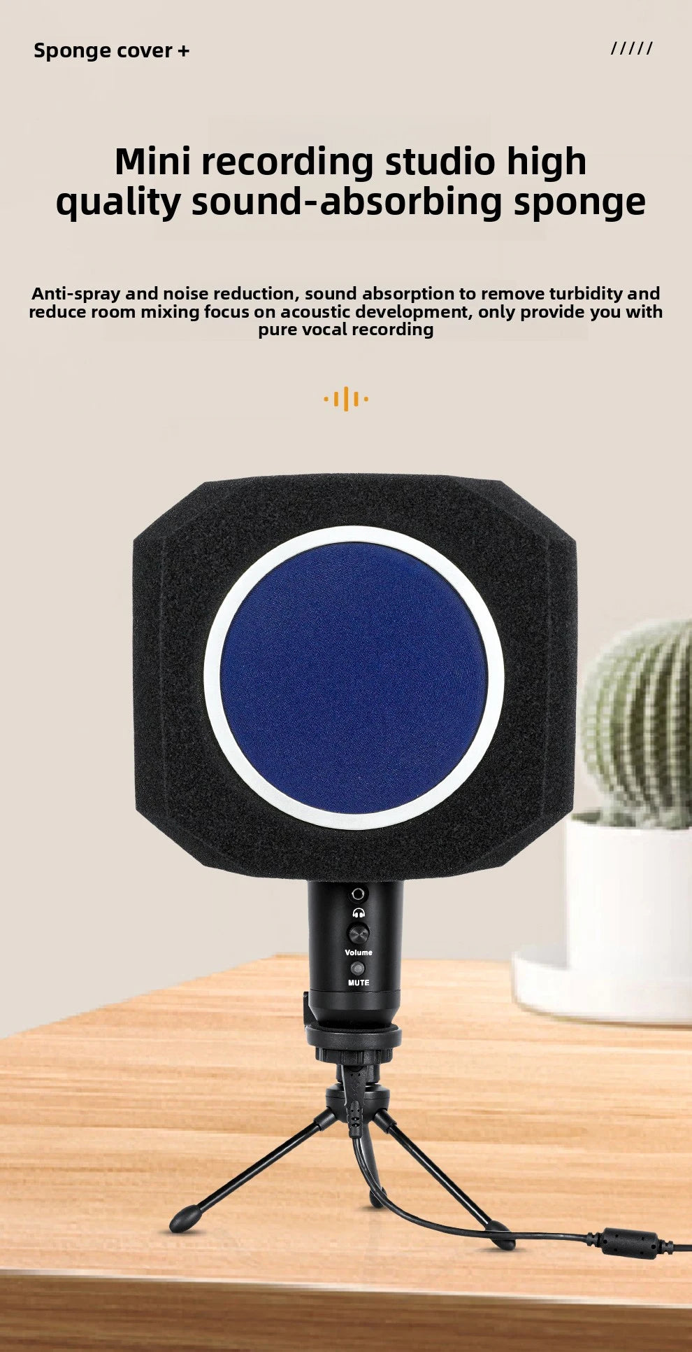 Studio Microphone Foam Isolation Shield with Pop Filter Windshield