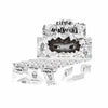 A white box featuring text and a black silhouette of a mischievous creature from the POP MART Hirono Small Mischievous Series