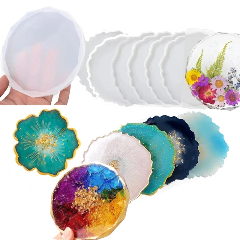 Flower-Shaped Silicone Coaster Mold for Epoxy Resin DIY