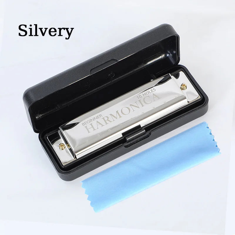 10-Hole Diatonic Harmonica in C with Storage Case