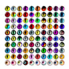 Assorted craft doll eyes with glitter finish in various colors and sizes