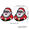 Scarlet red festive Christmas silicone bead featuring a bearded man wearing sunglasses and a Santa hat