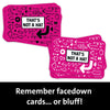A pink card game featuring black arrows and text that says That's Not a Hat