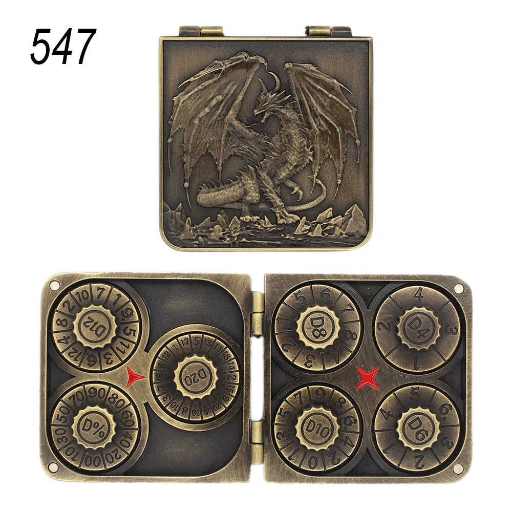 7-in-1 Metal Fingertip Gyro Dice Set for RPG Gaming