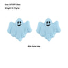 A set of five light blue silicone ghost-shaped beads for jewelry making