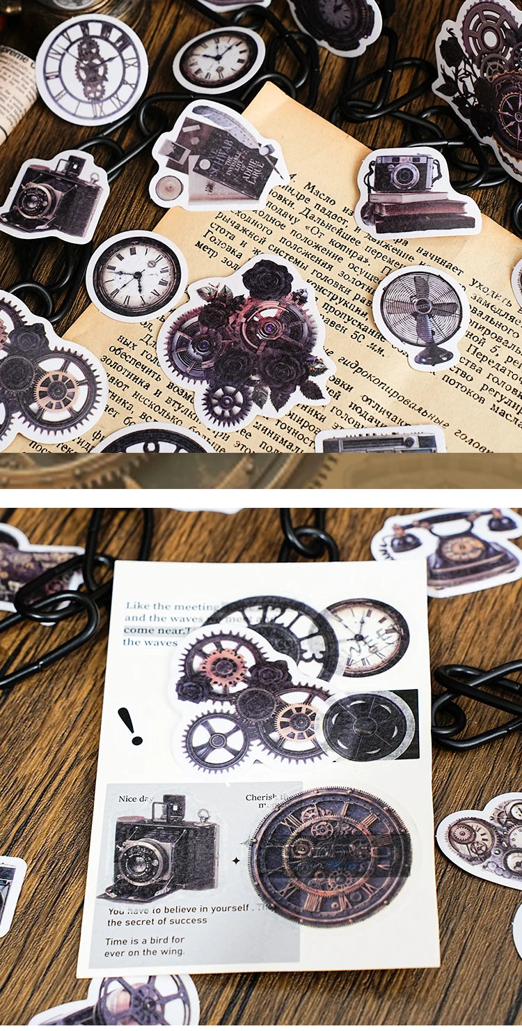 Vintage Alchemy Washi Sticker Pack – 50 Unique Metal-Inspired Designs for DIY Crafts
