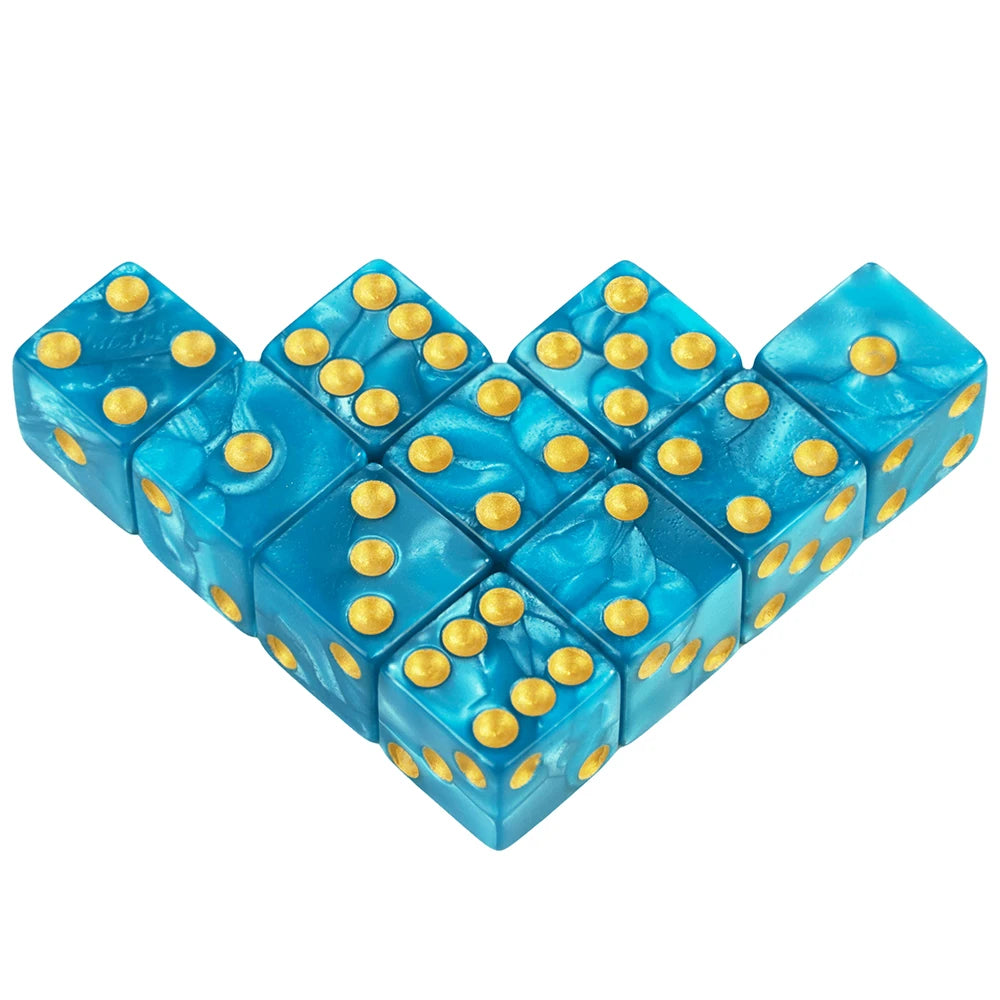Marble Acrylic D6 Dice Set (10-Pack) for Tabletop RPGs, D&D, and Classroom Learning
