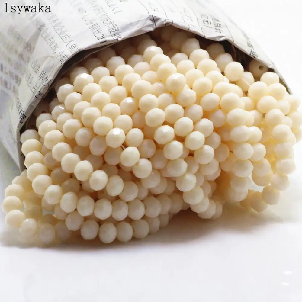 Faceted Crystal Glass Rondelle Beads for Jewelry Making