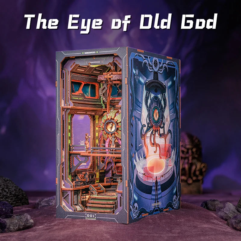 Owl Bookstore Miniature Book Nook DIY Kit with LED Lighting