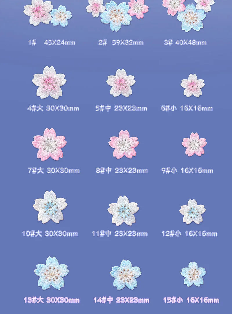 Cherry Blossom Embroidered Patches for DIY Decoration
