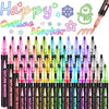 Double Line Glitter Marker Pens – Metallic Outline & Shimmer Set