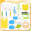 Montessori Kids Kitchen Tools Set with Safe Knives and Cutting Board