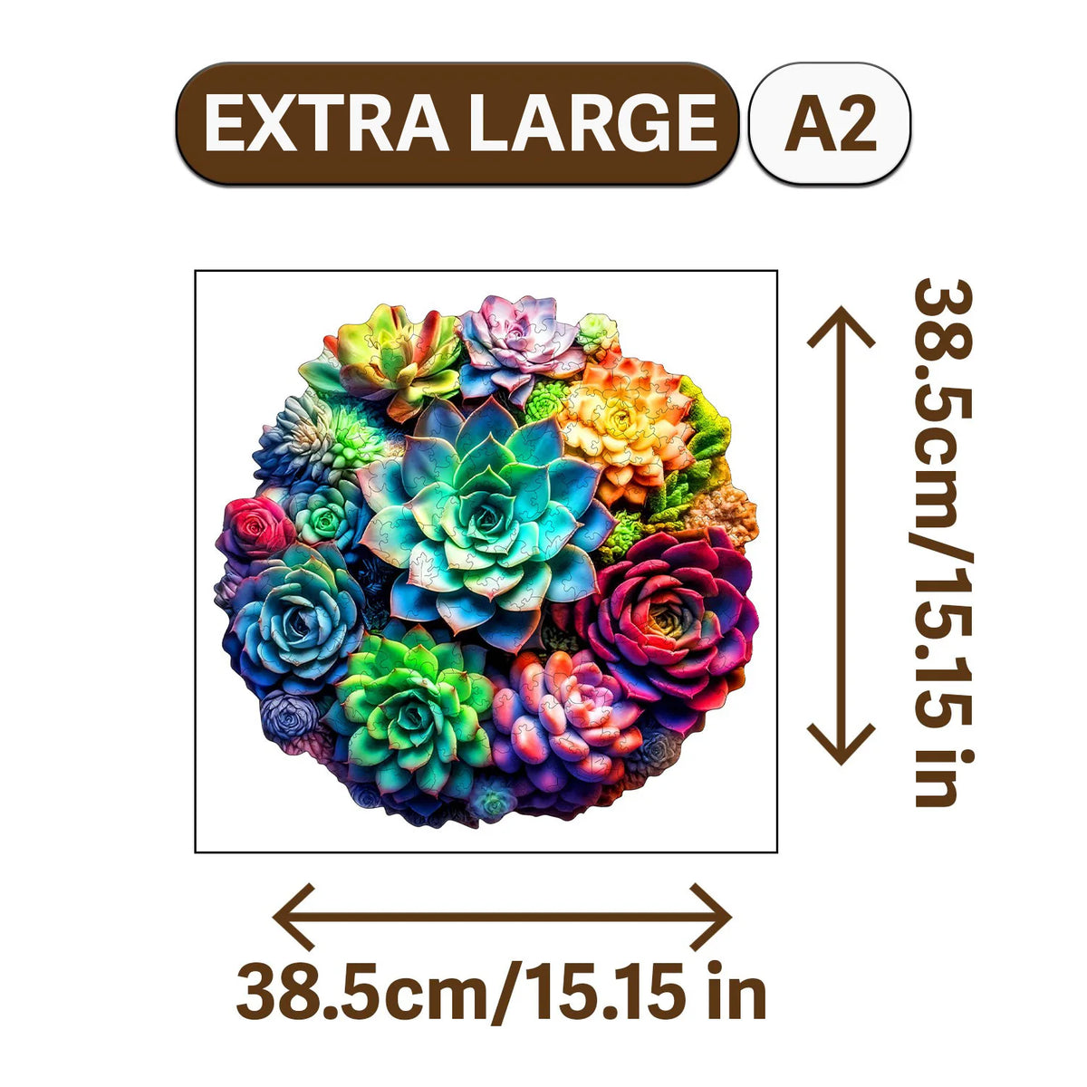 Extra large A2 jigsaw puzzle featuring a vibrant arrangement of succulent plants.