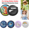 A set of silicone protective cases for AirTag hidden holders, featuring various colors and designs.