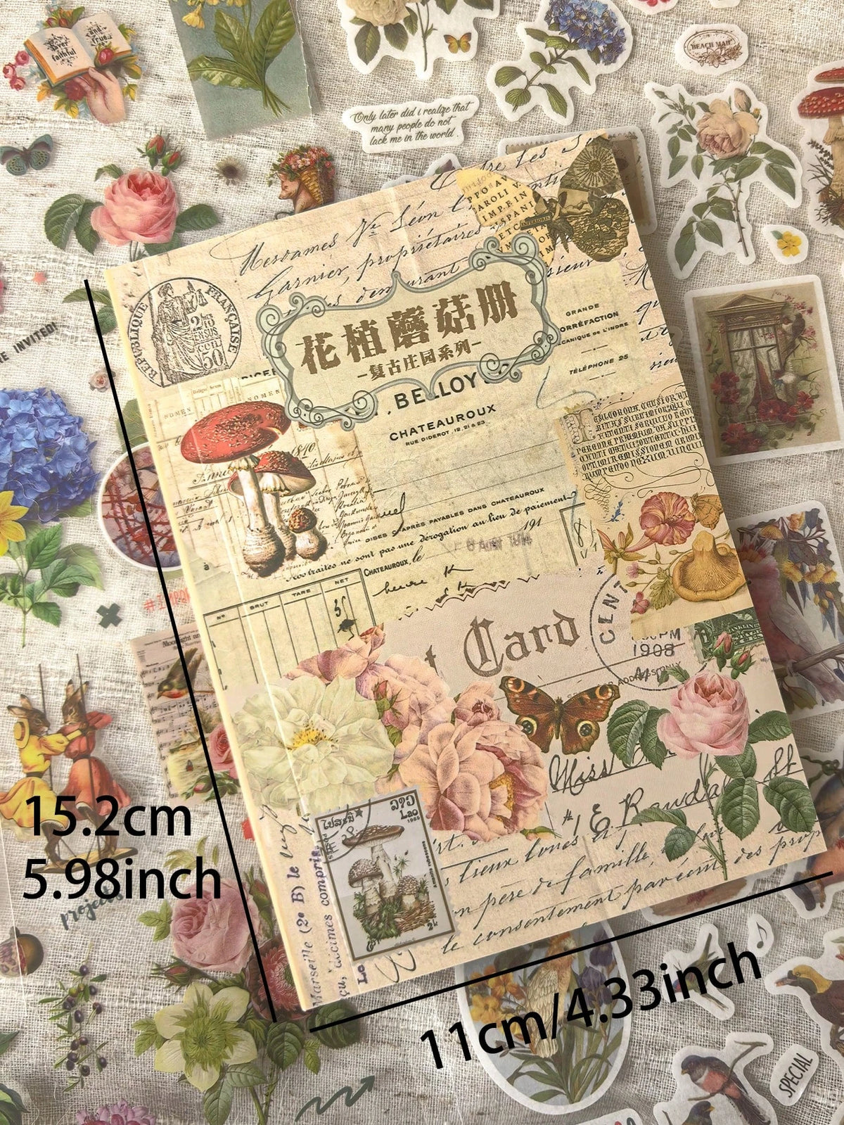 Retro Botanical Sticker Book for Planners and Crafting