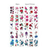 A collection of 30 temporary tattoos featuring various floral and nature designs for kids and adults.