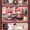 A set of QUBII Autumn Animal Castle blind box figures featuring various animal characters in pastel and muted tones.