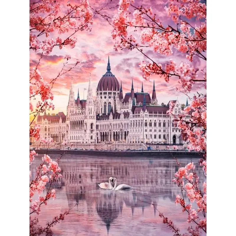 5D Diamond Painting Kit - Scenic Town Landscape Art