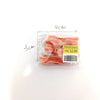A package of roasted bacon rolls with dimensions marked on the packaging.