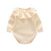 Baby Girls Lace-Trim Cotton Romper with Floral Details