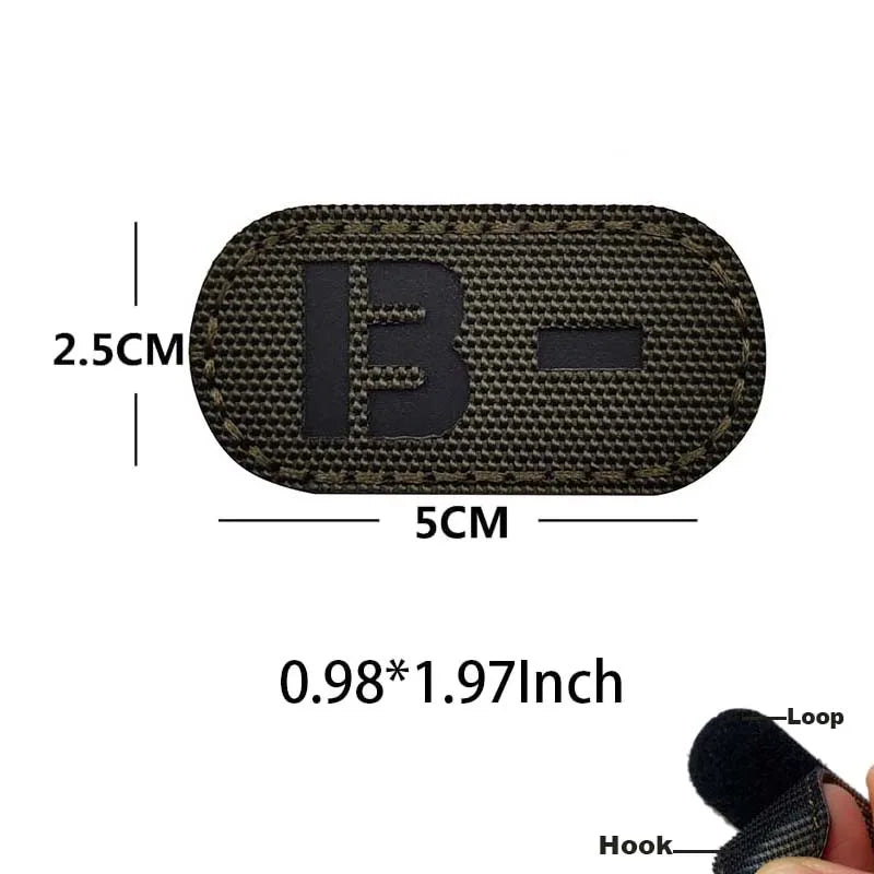 Blood Type Tactical Patches with Glow-in-the-Dark Design