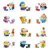 A collection of POP MART Minions blind box figures in various poses and colors.