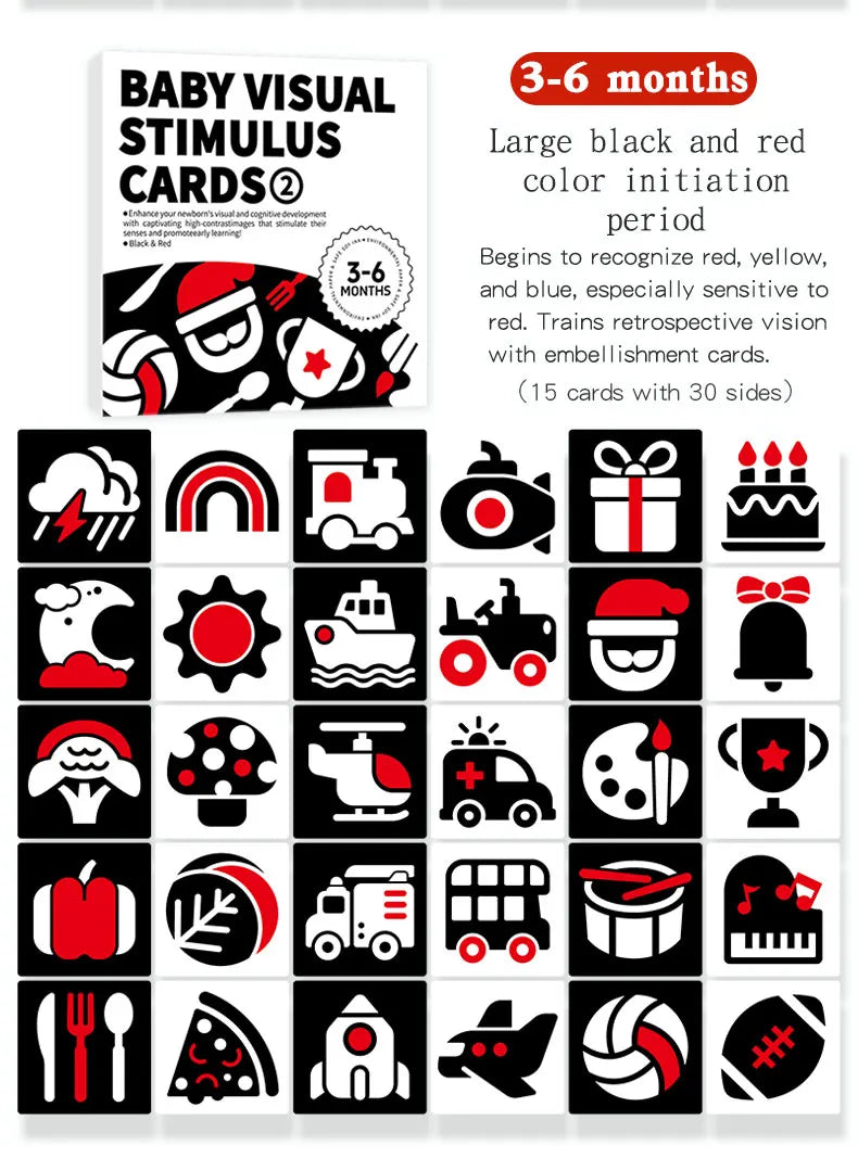 Montessori High-Contrast Visual Stimulation Cards for Babies