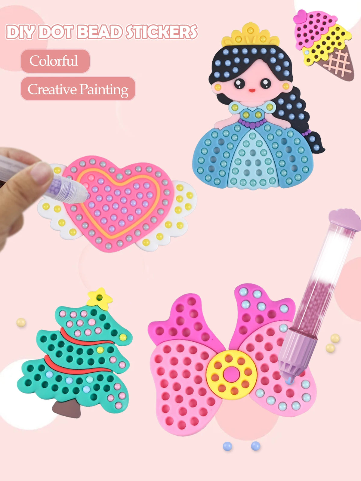 DIY Bead Pen Craft Kit for Girls - Rainbow & Princess Design