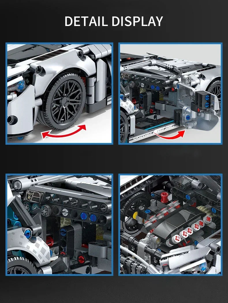 Racing Car Building Blocks Set – 1:14 Scale Technical Sports Vehicle Model Kit for Adults