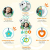 Baby Car Seat Toy with Mirror, Crinkle Paper & Teether