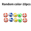 A set of 10 random colored sticky balls used for target shooting games.