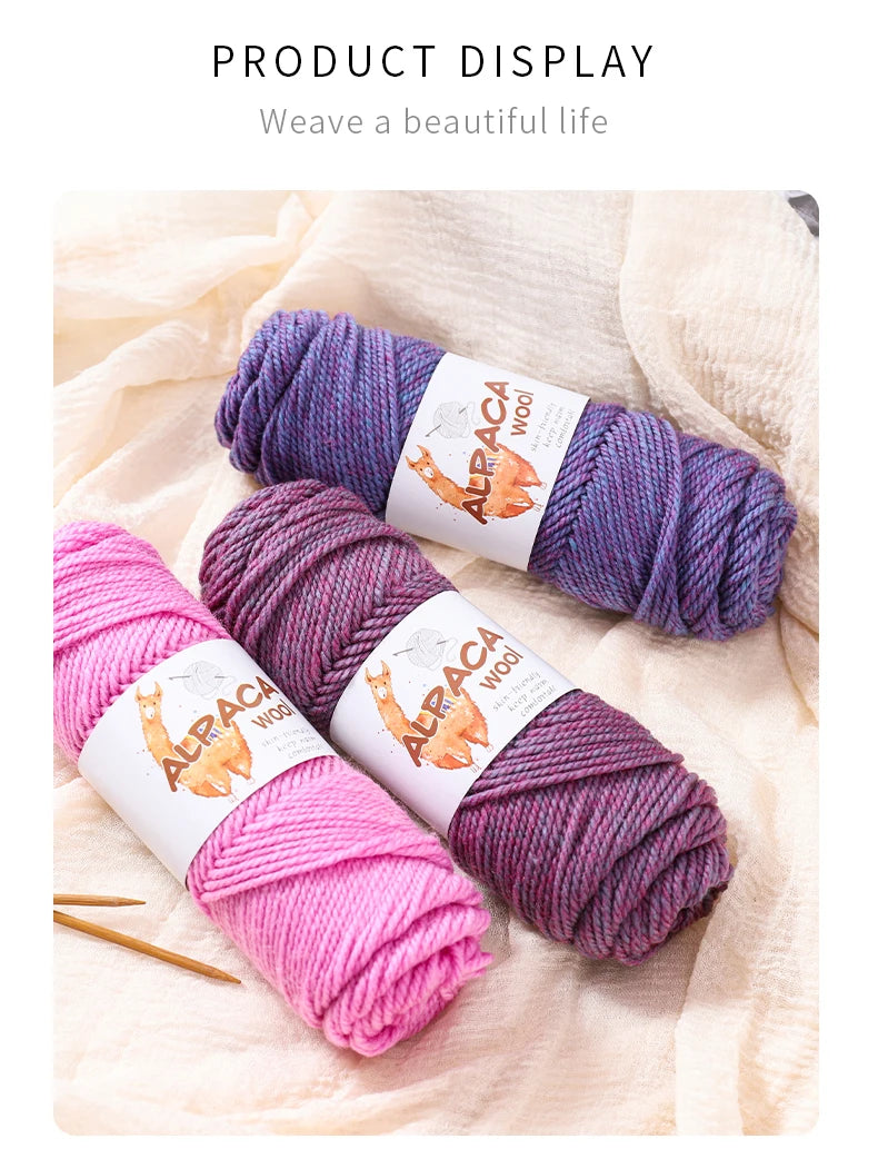 Luxurious Alpaca Wool Blend Yarn — 500g Thick Knitting Yarn