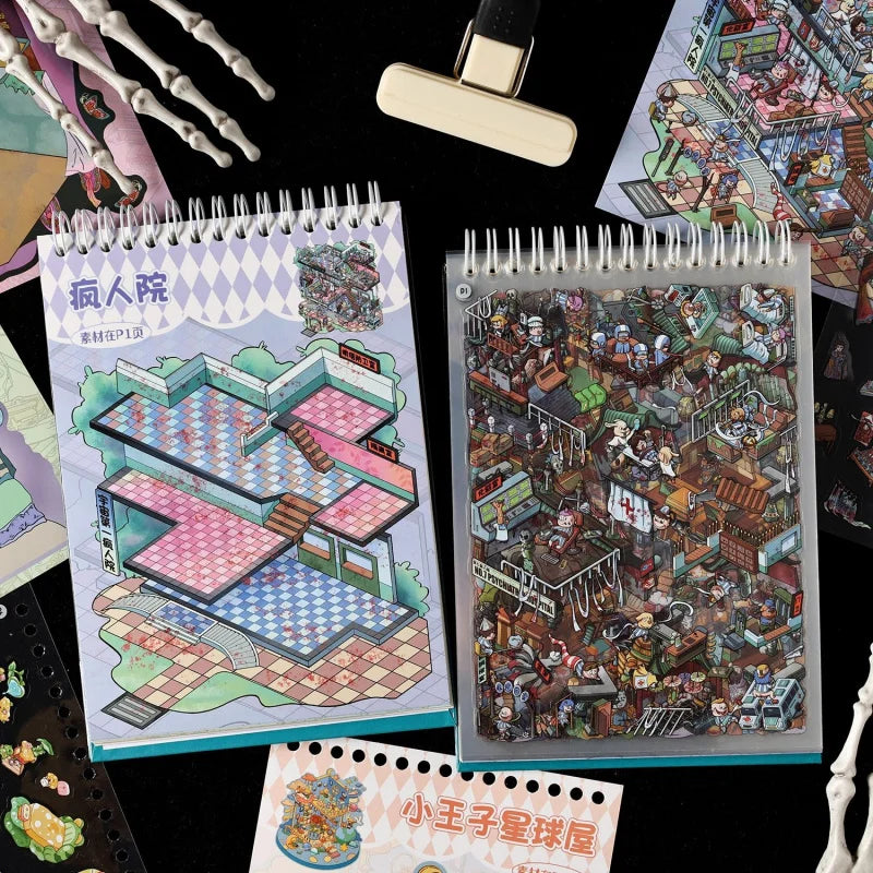 3D Cartoon Sticker Book with 40 Large-Size Stickers