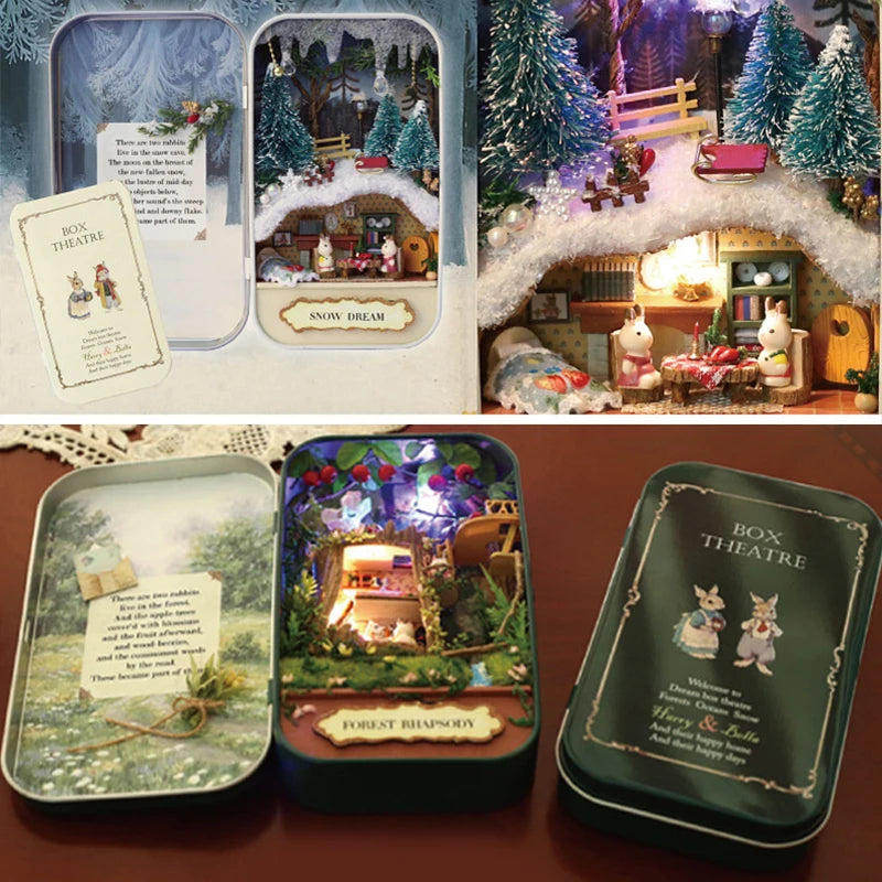 Nostalgic Wooden Box Theater Dollhouse Miniature Kit