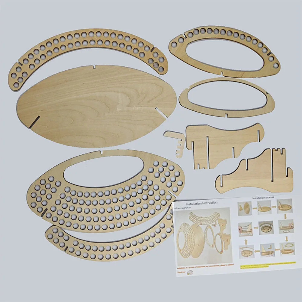 A set of wooden art brush and pencil organizers, including various shapes and sizes for storage.